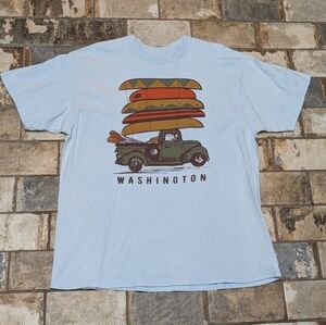 Adult XL Washington state light blue short sleeve pickup truck T-shirt